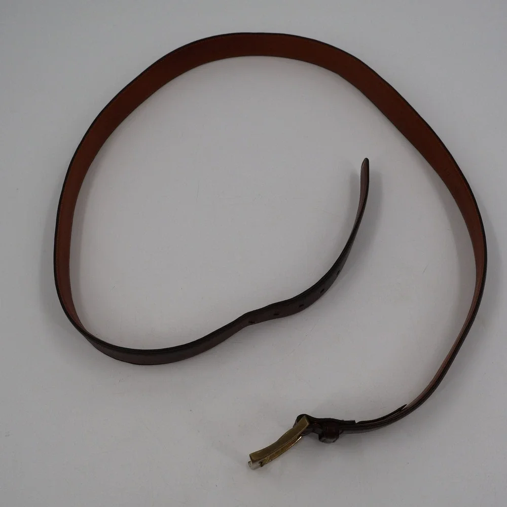 Trafalgar Cortina Belt Mens 42 Burgundy Handmade Leather Brass Buckle USA